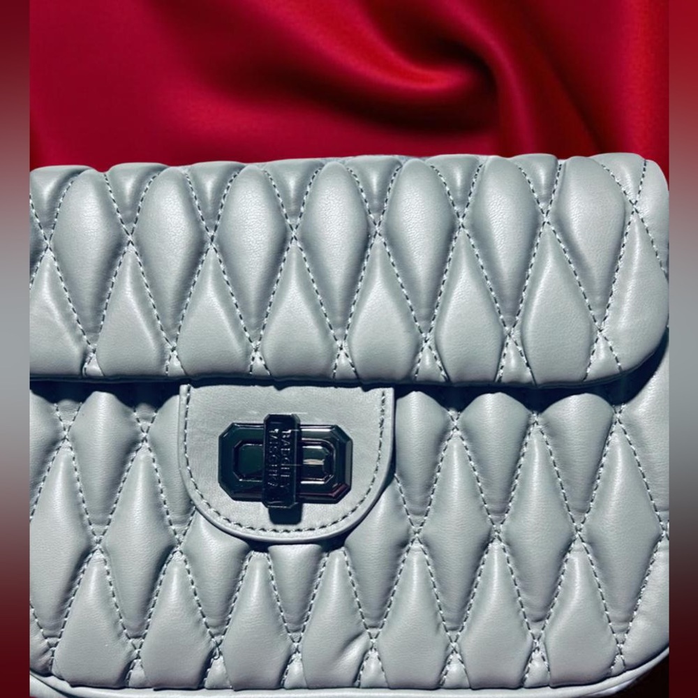 Badgley Mischka  Elegant Gray Quilted Bag NWT
